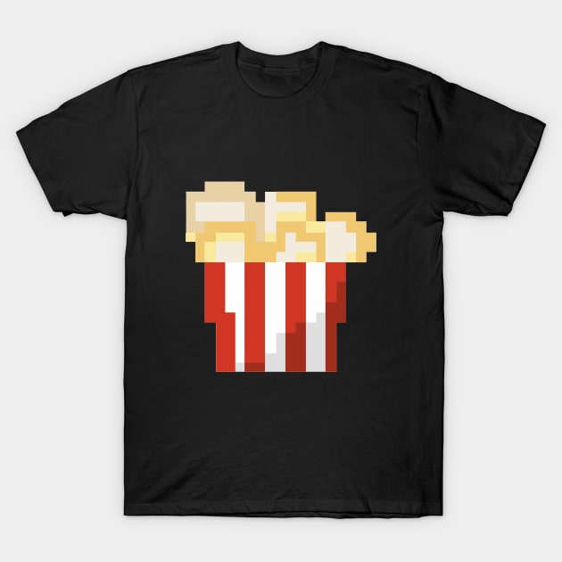 Pixel Art - popcorn black T-Shirt by Uwaki